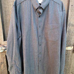 L.L. Bean Wicked Good Flannel Shirt, Traditional Fit, XL, Charcoal Houndstooth